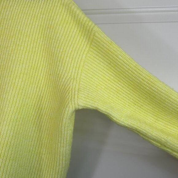 Bright Yellow Ribbed Mock Neck Sweater - Large - Picture 10 of 10
